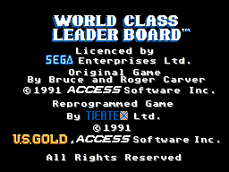 Title screen of World Class Leaderboard