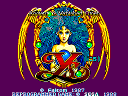 Title screen of Ys - The Vanished Omens