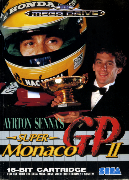 Ayrton Senna's Super Monaco GP II box art