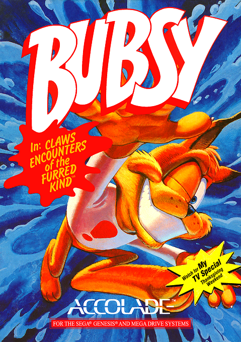 Bubsy in - Claws Encounters of the Furred Kind box art