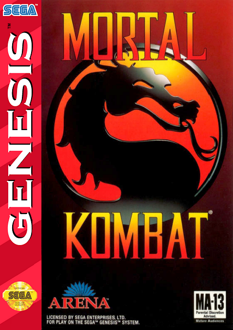 Mortal Kombat Mega Drive replacement cartridge label
