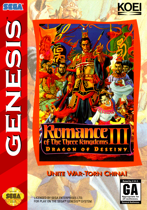 Romance of the Three Kingdoms III - Dragon of Destiny box art