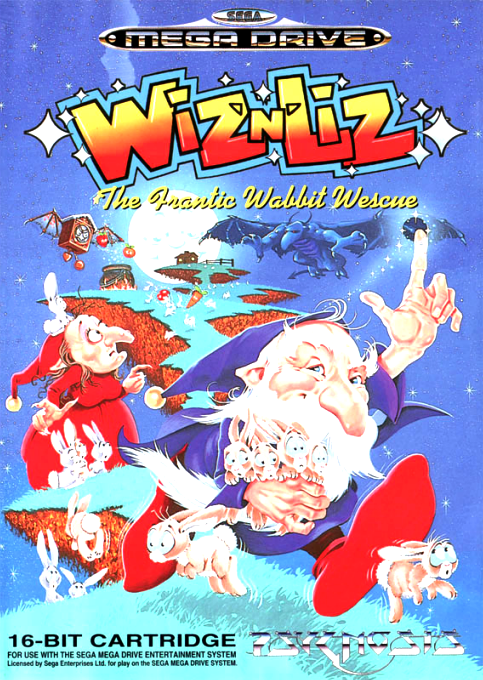 Carátula de Wiz 'n' Liz The Frantic Wabbit Wescue Mega Drive PAL España