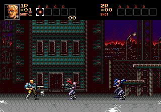 Contra: Hard Corps sur Sega Mega Drive (1994) Capture d'écran de Contra: Hard Corps sur Sega Mega Drive, run and gun de Konami sorti en 1994
