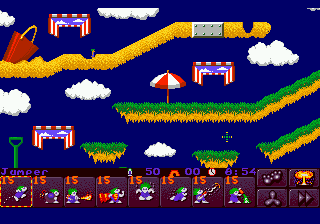 Gameplay of Lemmings 2 - The Tribes