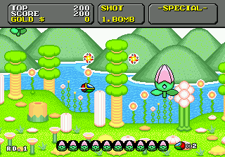 Gameplay of Super Fantasy Zone