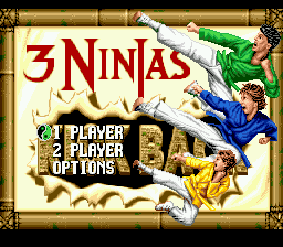 Title screen of 3 Ninjas Kick Back