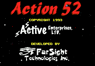 Title screen of Action 52