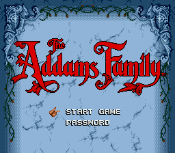 Title screen of The Addams Family