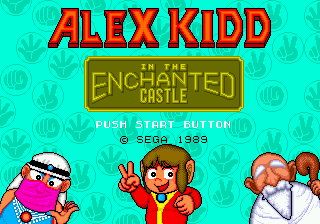 Title screen of Alex Kidd in the Enchanted Castle