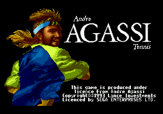 Title screen of Andre Agassi Tennis