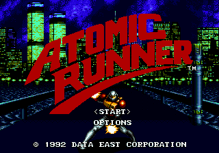 Title screen of Atomic Runner