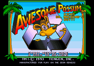 Title screen of Awesome Possum