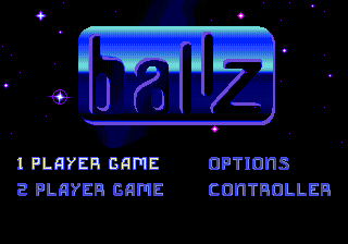 Title screen of Ballz 3D - The Battle of the Ballz
