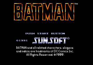 Title screen of Batman