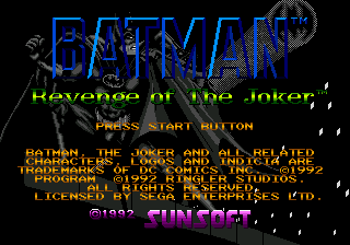Title screen of Batman - Revenge of the Joker