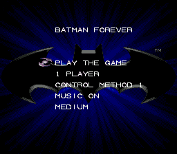Title screen of Batman Forever