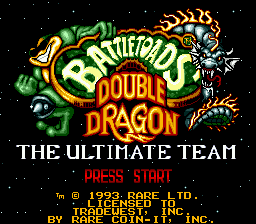 Title screen of Battletoads-Double Dragon