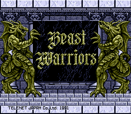 Title screen of Beast Warriors