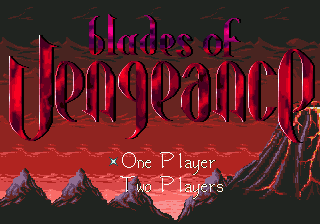 Title screen of Blades of Vengeance