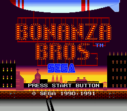Title screen of Bonanza Bros.
