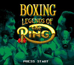 Title screen of Boxing Legends of the Ring