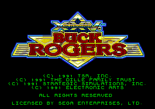 Title screen of Buck Rogers - Countdown to Doomsday