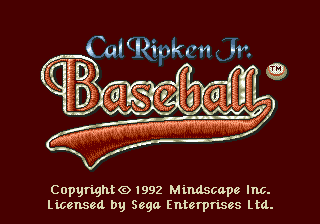 Title screen of Cal Ripken Jr. Baseball