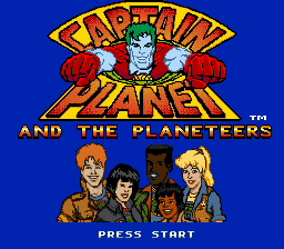 Title screen of Captain Planet and the Planeteers