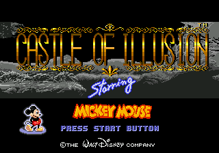 Title screen of Castle of Illusion Starring Mickey Mouse