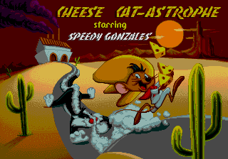 Title screen of Cheese Cat-Astrophe Starring Speedy Gonzales