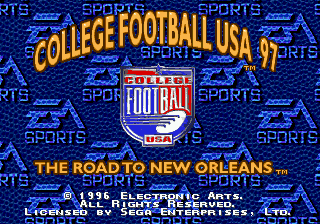 Title screen of College Football USA 97