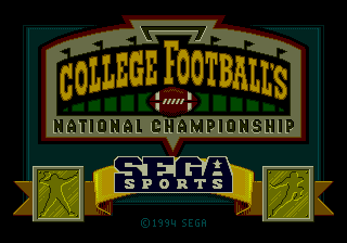 Title screen of College Football's National Championship
