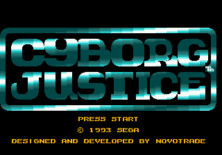 Title screen of Cyborg Justice