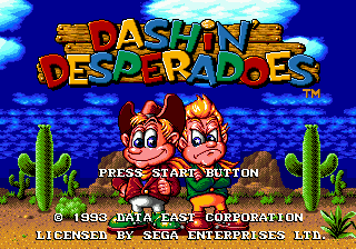 Title screen of Dashin' Desperadoes