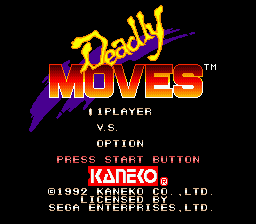 Title screen of Deadly Moves