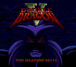 Title screen of Double Dragon V - The Shadow Falls