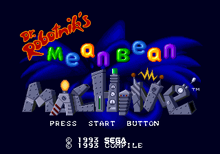 Title screen of Dr. Robotnik's Mean Bean Machine