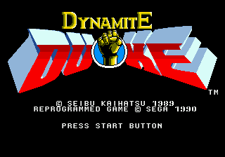 Title screen of Dynamite Duke