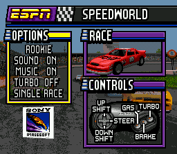 Title screen of ESPN Speed World