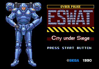 Title screen of ESWAT - City under Siege