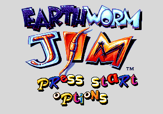 Title screen of Earthworm Jim