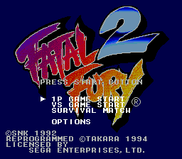 Title screen of Fatal Fury 2