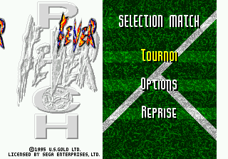 Title screen of Fever Pitch Soccer