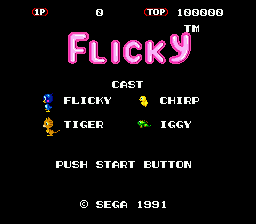 Title screen of Flicky