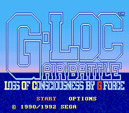 Title screen of G-LOC - Air Battle