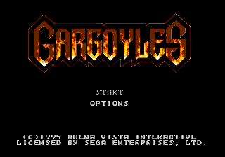 Title screen of Gargoyles