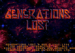 Title screen of Generations Lost