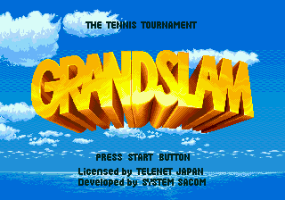 Title screen of GrandSlam - The Tennis Tournament