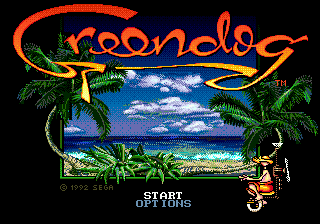 Title screen of Greendog - The Beached Surfer Dude!